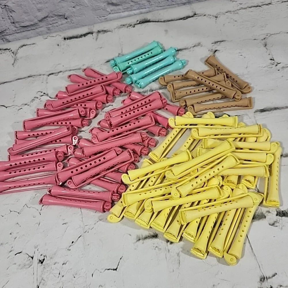 Vintage Goody Perm Rod Rollers With Swing Arm Large Lot Of 72 In 4 Colors‎ USA